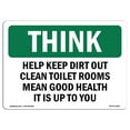 thumbnail image 1 of 12 x 18 in. OSHA Think Sign - Help Keep Dirt Out, 1 of 1