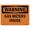 thumbnail image 1 of 12 x 18 in. OSHA Warning Sign - Gas Meters Inside, 1 of 1
