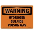thumbnail image 1 of 12 x 18 in. OSHA Warning Sign - Hydrogen Sulfide Poison Gas, 1 of 1