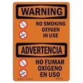 thumbnail image 1 of 12 x 18 in. OSHA Warning Sign - No Smoking Oxygen in Use Bilingual, 1 of 1