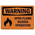 thumbnail image 1 of 12 x 18 in. OSHA Warning Sign - Open Flame During Operation with Symbol, 1 of 1