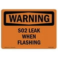 thumbnail image 1 of 12 x 18 in. OSHA Warning Sign - S02 Leak When Flashing, 1 of 1