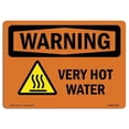 thumbnail image 1 of 12 x 18 in. OSHA Warning Sign - Very Hot Water with Symbol, 1 of 1