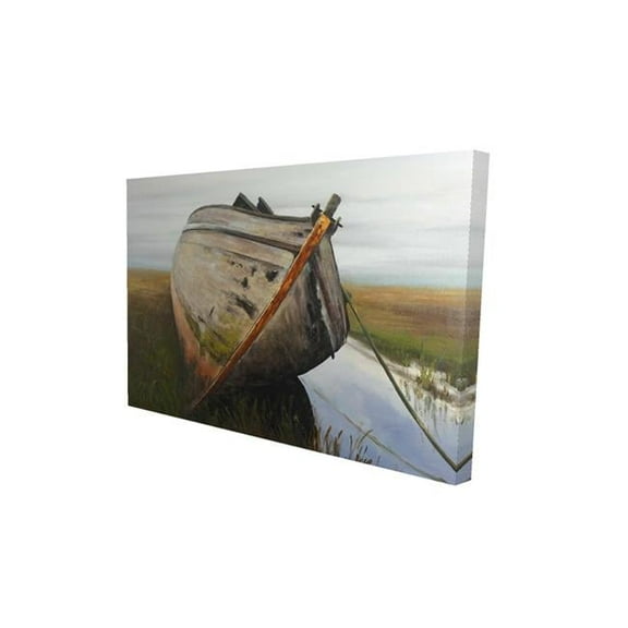 12 x 18 in. Old Abandoned Boat In A Swamp-Print on Canvas