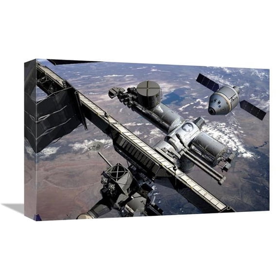 12 x 18 in. Orion Preparing to Dock with ISS, Project Constellation Art Print - NASA