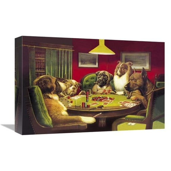 12 x 18 in. Poker Dogs- A Bold Bluff, 1903 Art Print - C.M. Coolidge