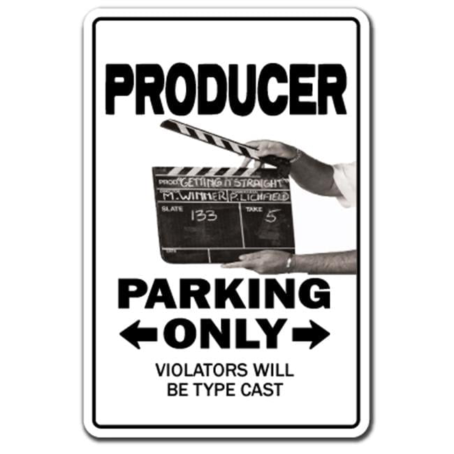 12 x 18 in. Producer Aluminum Sign - Parking TV Film Maker Movie ...