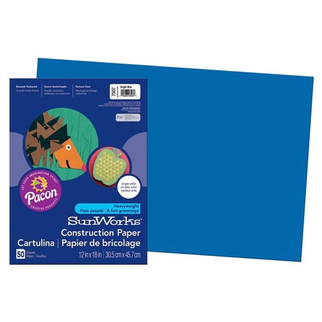12 x 18 in. Sunworks Bright Blue Construction Paper - Pack of 5