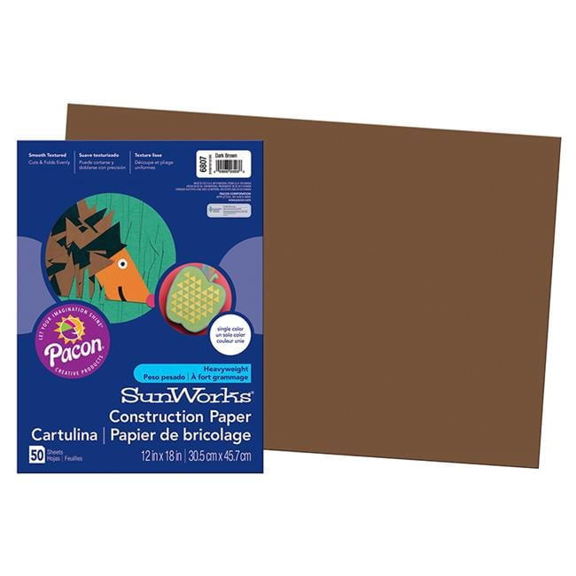 12 x 18 in. Sunworks Construction Paper, Dark Brown - Pack of 5