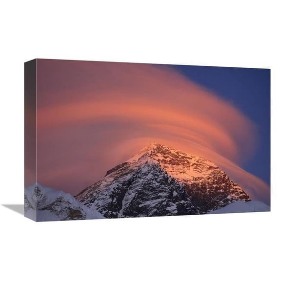 12 x 18 in. Wind Cloud Over Mount Everest Seen From Sagarmatha National Park, Nepal Art Print - Grant Dixon