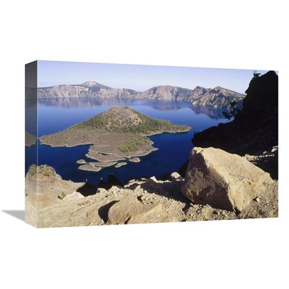 12 x 18 in. Wizard Island in Crater Lake National Park, Oregon Art Print - Gerry Ellis