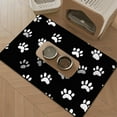 thumbnail image 1 of 12"x 19" - Small Dog Feeding Mat, Absorbent Mats for Dog Food and Water Bowl, Pet Placemat for Dogs, Cats, Puppy Accessories - (Paw Prints Black and White), 1 of 6