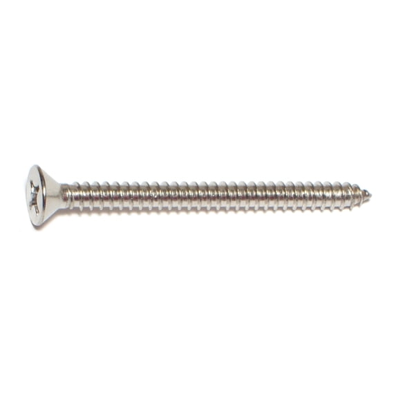 #12 x 2-1/2" 18-8 Stainless Steel Phillips Flat Head Sheet Metal Screws SMSFSS-265