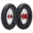 thumbnail image 1 of 12" x 2.15" Front Rear Wheels Rims Red Hubs w/ Inner Tubes For Talaria Sting Al, 1 of 5