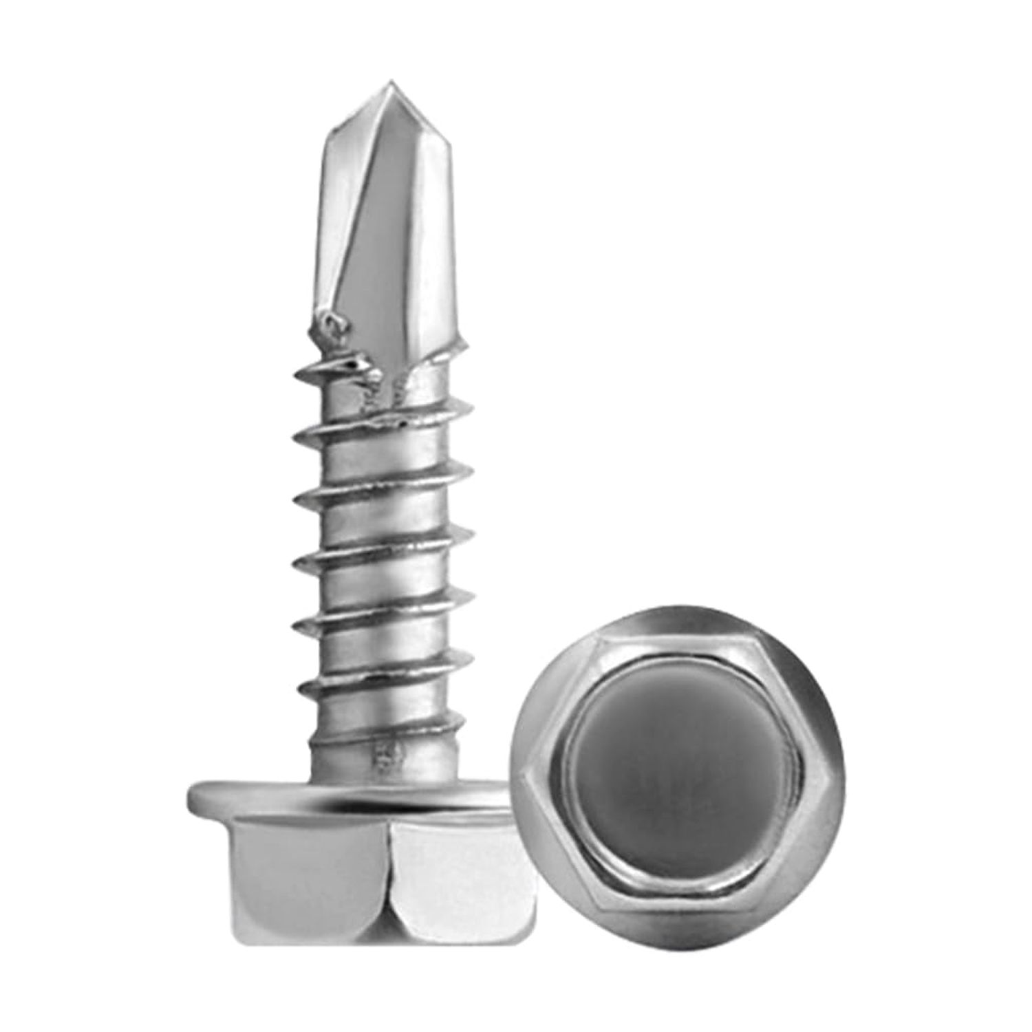 #12 x 2-3/4" (30 Pack) Hex Washer Head Self Drilling Screws, Self ...