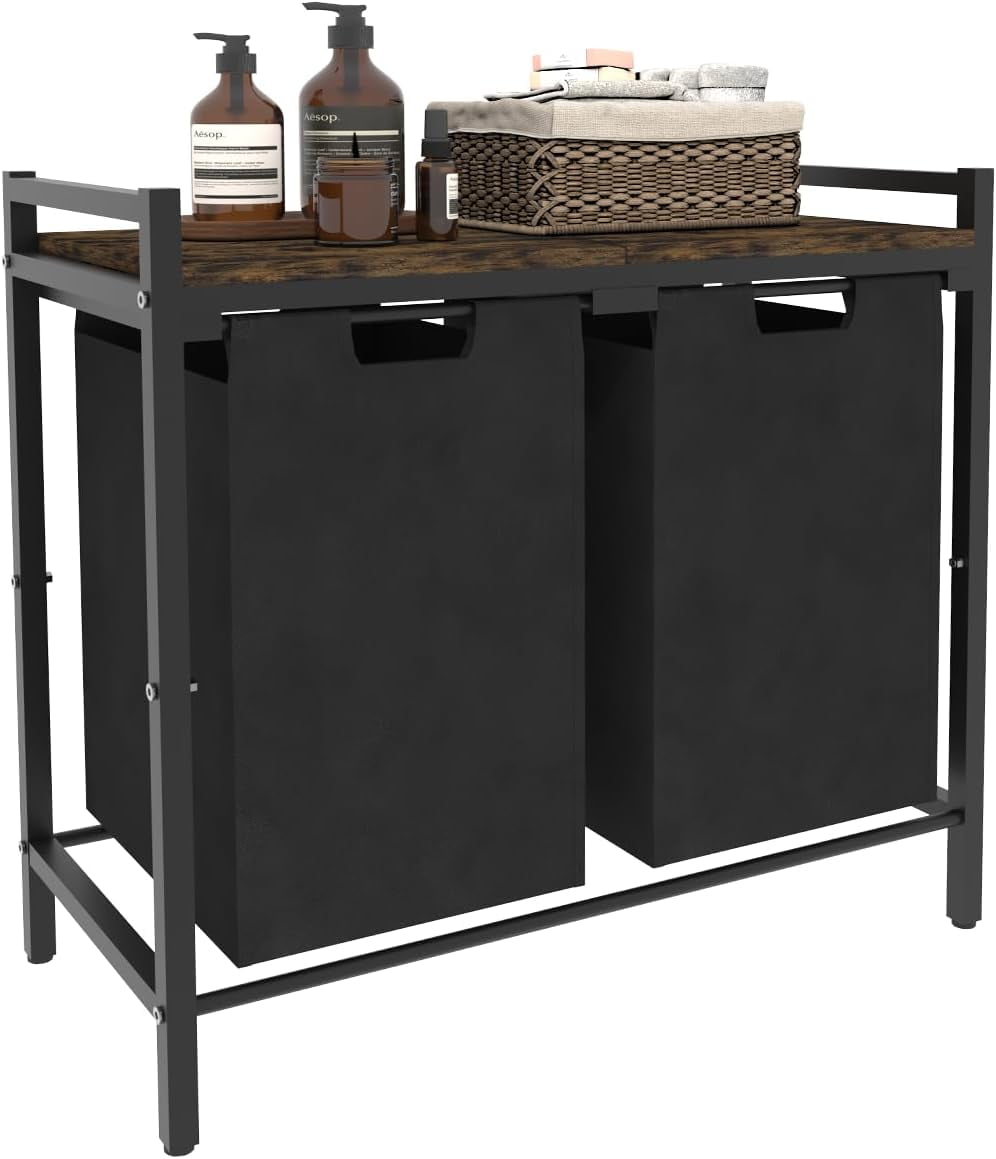 12 x 2 Gal Large Laundry Hamper with 2 Pull-Out & Removable Sorter Bags ...