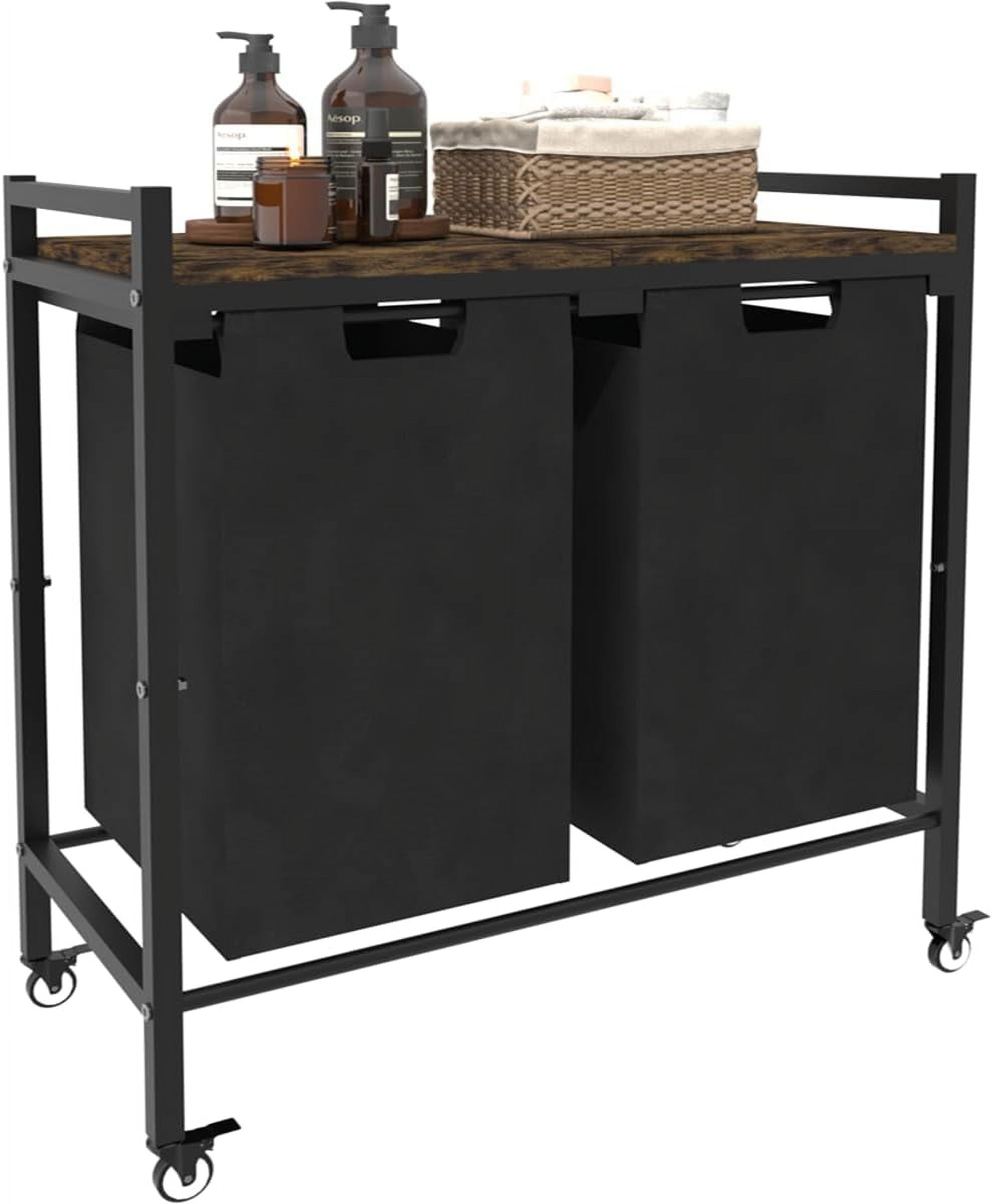 12 x 2 Gal Large Laundry Hamper with Wheels, 2 Pull-Out & Removable ...