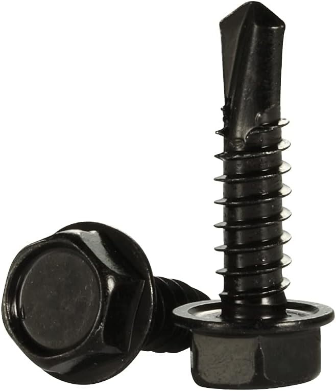 12 x 2" Hex Washer Head Self Drilling Screws, Self Tapping Sheet Metal