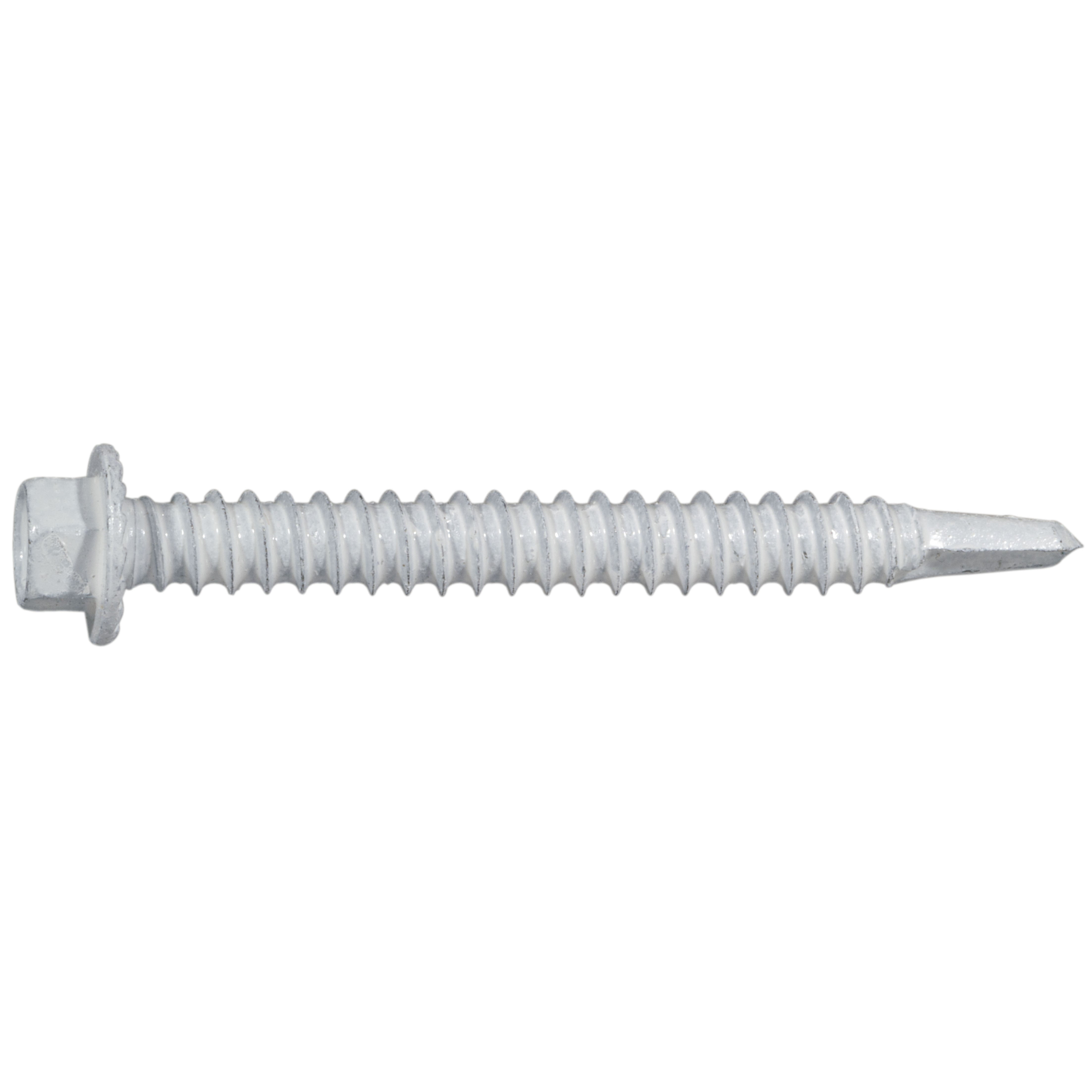 #12 x 2" White Ruspert Coated Hex Washer Head Self-Drilling Screws (50 pcs.)