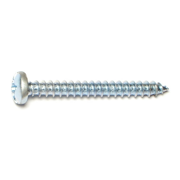 #12 x 2" Zinc Plated Steel Combo Pan Head Sheet Metal Screws SMSPS-517