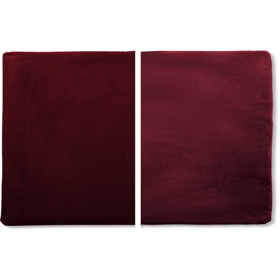 12" x 20" Cover Only Throw Pillowcase Reversible - Arizona Maroon: 2 PCS / 4 Sided. Luxurious, Microsuede/Microplush Fabric - Softest / High Thread Count - Washable - Outstanding Beauty & Comfy