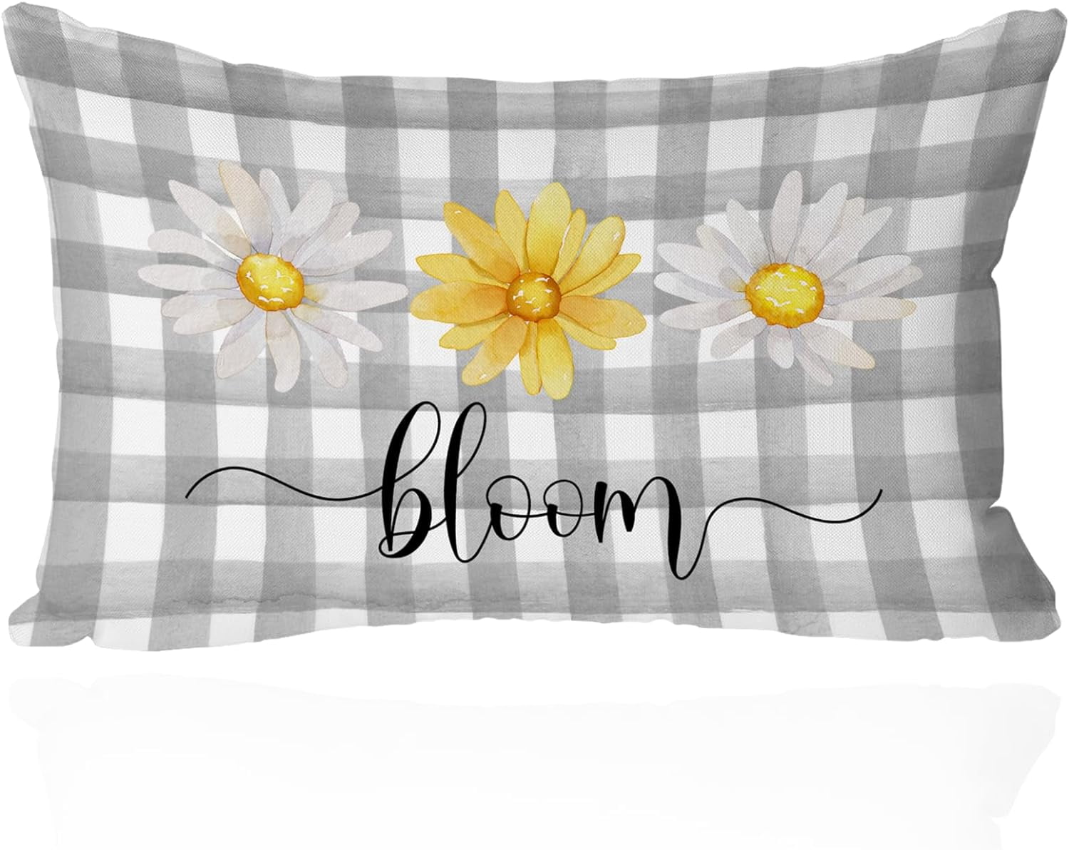 12 x 20 Inch Spring Floral Pillow Cover - ''Bloom'' Daisies Farmhouse ...