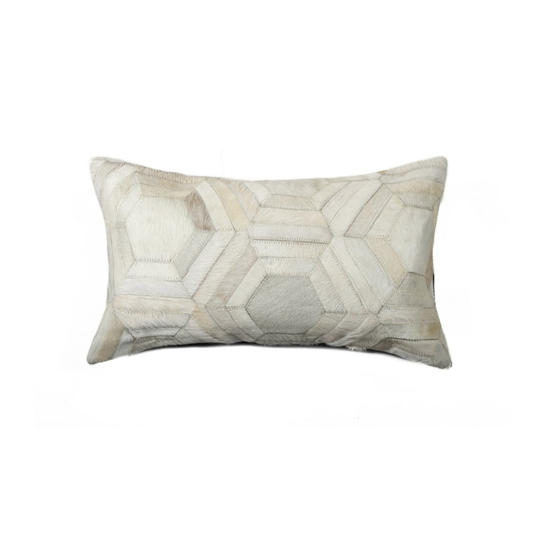 12 x 20 Off White Hexagon Cowhide Pillow Walmart