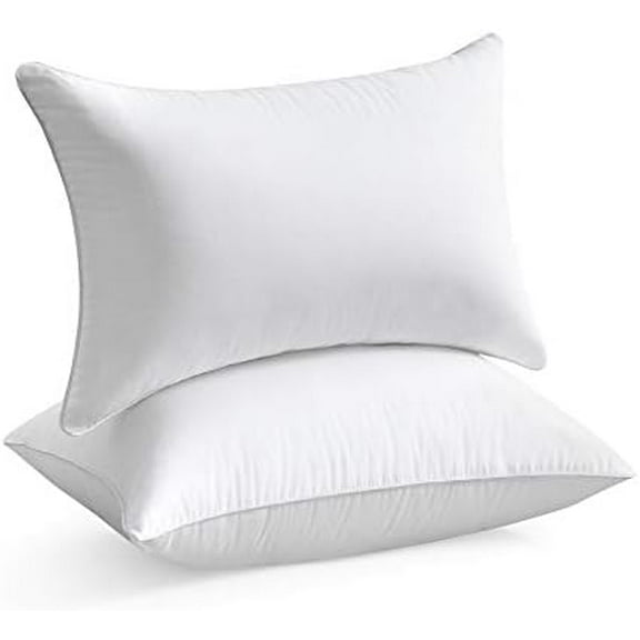 12 x 20 Throw Pillow Inserts (Set of 2), Rectangle Interior Sofa Pillow Inserts with 100% Cotton Cover, Lumbar Support Pillow for Chair Bed, Decorative Pillow Insert Pair, White Couch Pillow