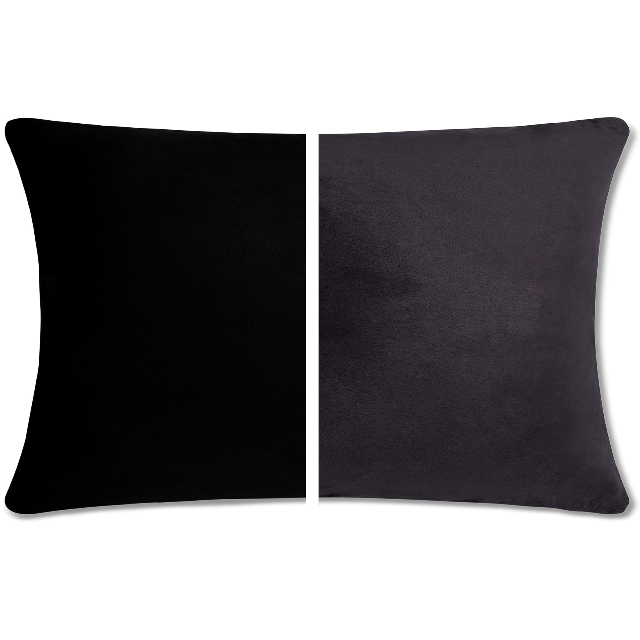 12" x 20" Black Microsuede Reversible Throw Pillow Set