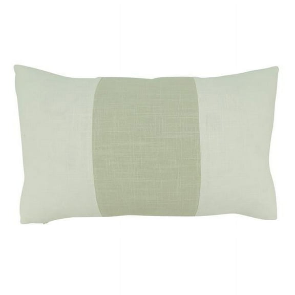 12 x 20 in. Banded Throw Oblong Pillow with Poly Filling, Ivory