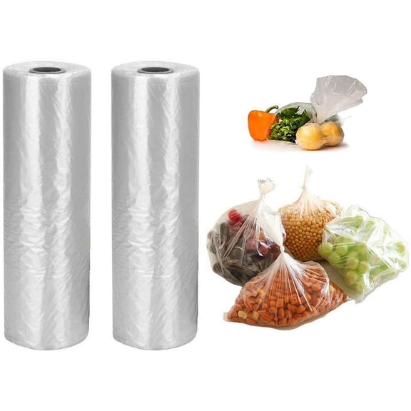 12 x 20 inches Plastic Produce Bag,2 rolls,350 Bags/Roll,Food Storage Bags,Clear Plastic Produce Bag,Suitable for Fruits, Vegetable, Bread,Food Storage