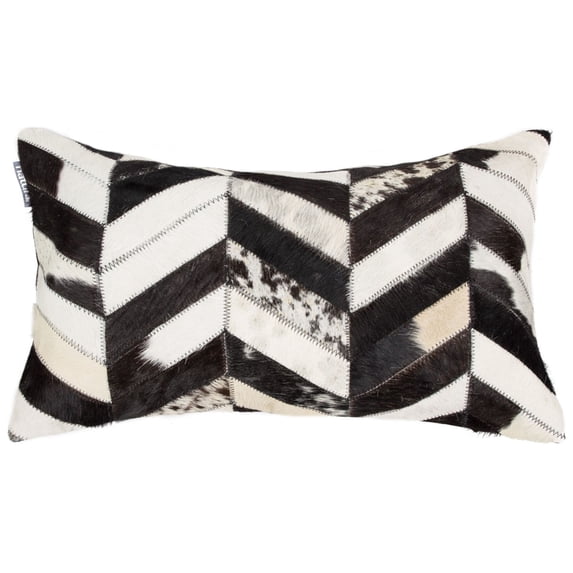 12" x 20" x 5" Black And Natural Pillow