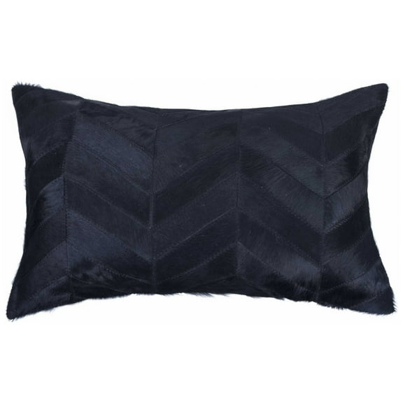 12" x 20" x 5" Black  Pillow