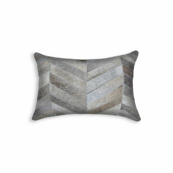 12" x 20" x 5" Grey Pillow