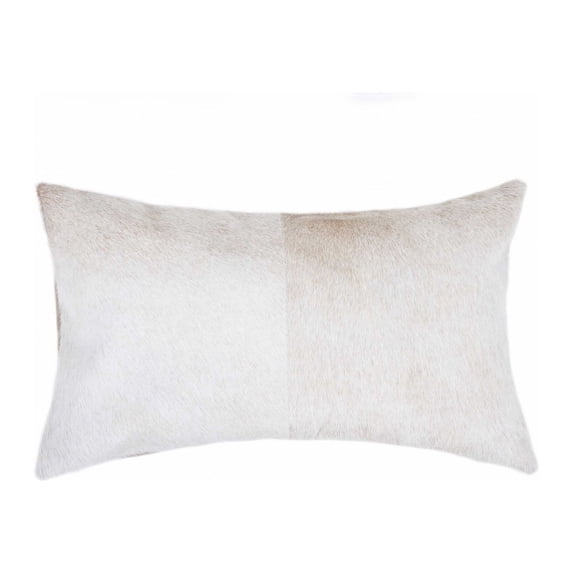 12" x 20" x 5" Natural Cowhide Pillow