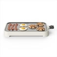 thumbnail image 1 of 12” x 22” Electric Griddle, XL Ceramic Nonstick Flat Top Cooking Surface, Adjustable Temperature Dial, Drip Tray, Dishwasher Safe, 1500W Fast Even Heating, Pancakes & Eggs, Linen Cream, 1 of 9