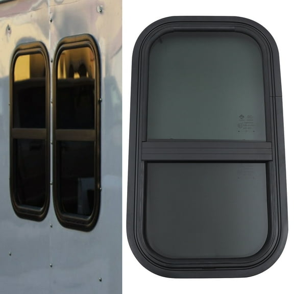 12 x 22x Vertical Slider RV Window Cargo Trailer with Trim Rings & Screws Set
