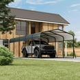 thumbnail image 1 of 12' x 24' Heavy-Duty Metal Carport with Galvanized Steel Roof, Powder-Coated Steel Frame, Black, 1 of 8