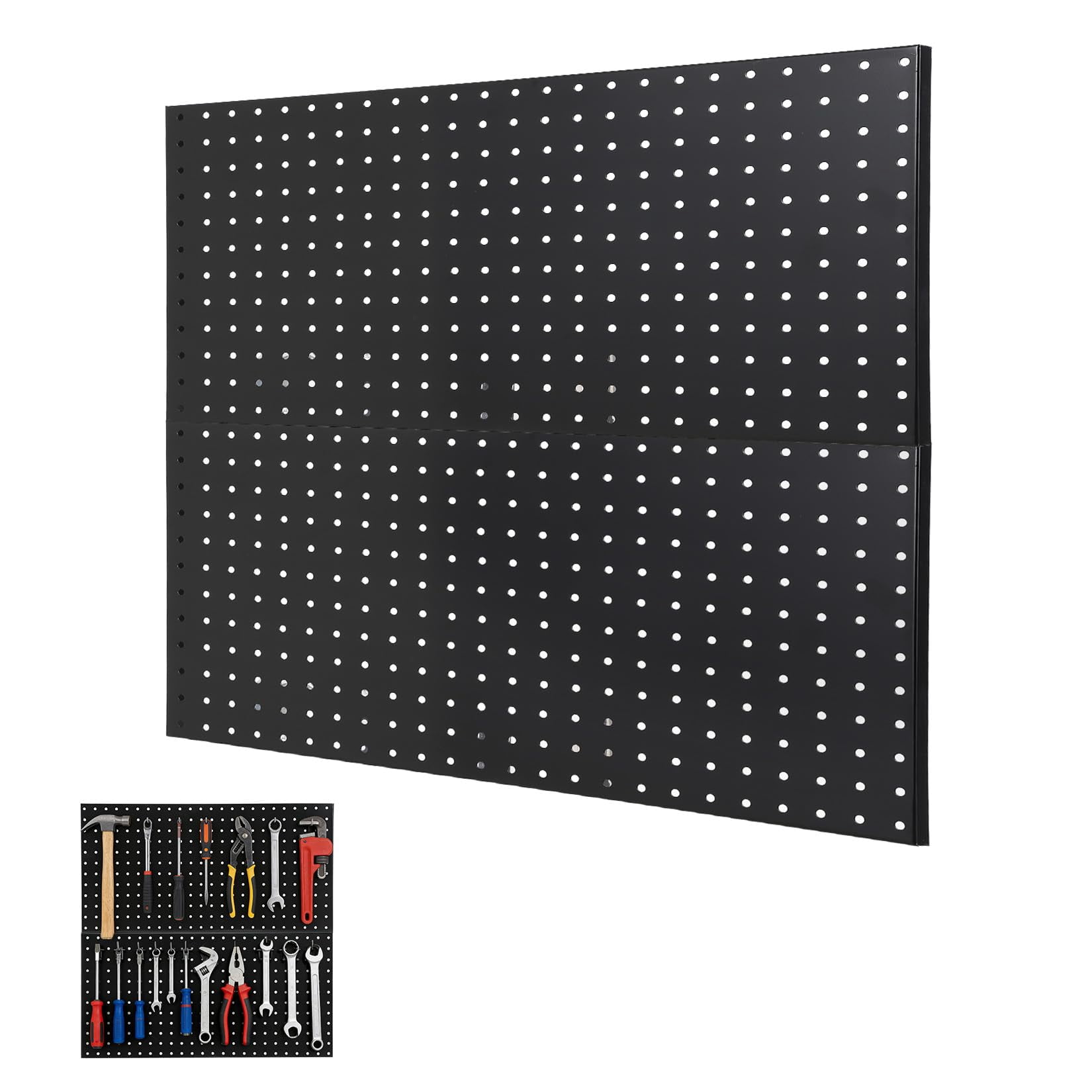 WORKPRO 4-Pack 12x12 Metal Pegboard Panels, Heavy Duty Modular Wall Organizer for Garage, Workshop, Kitchen, Craft Room, Black Tool Storage Board FLASH DEAL [ #WalmartPartner