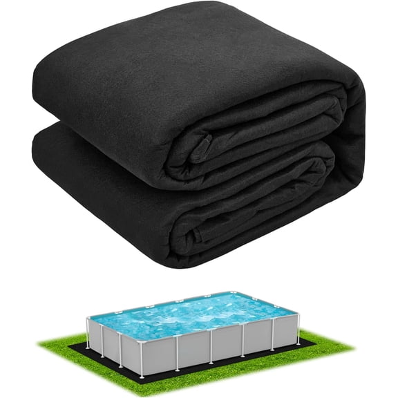 12' x 24' Rectangle Pool Liner Pad for Above Ground Pool, Durable Pre-Cut Under Pool Padding, Puncture Protection and Extend Liner Life