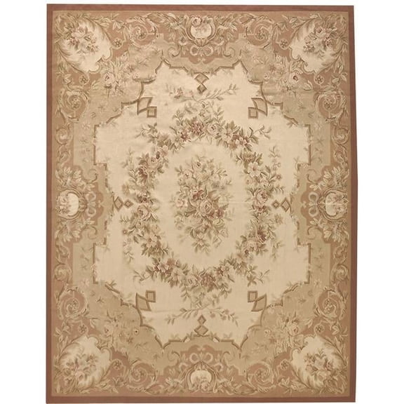 12 x 24 ft. Chalo Flat Woven Area Rug - Cream & Rose