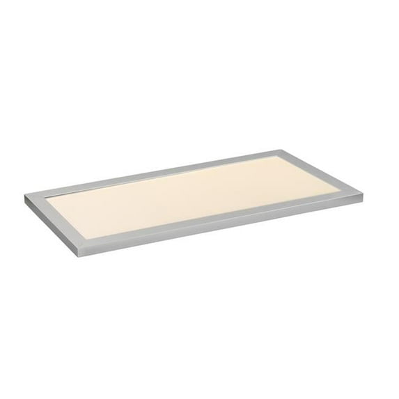12 x 24 in. Sky Panel LED 3000K Flush Mount Ceiling Light, Brushed Aluminum