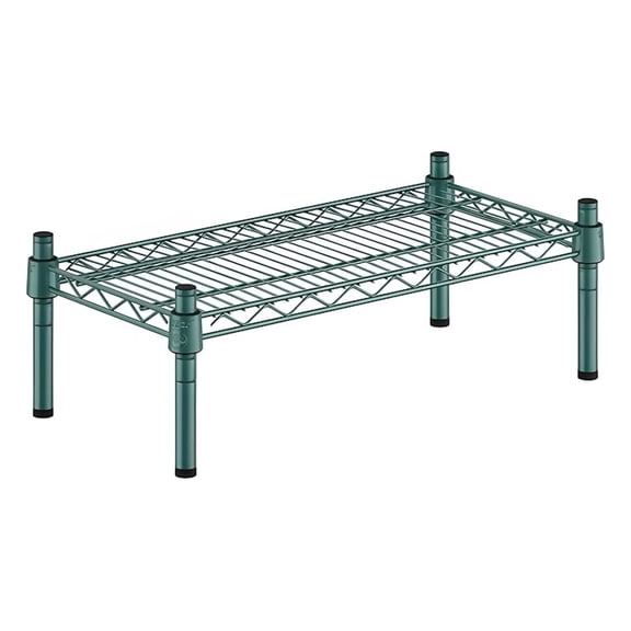 12" x 24" x 8" Green Epoxy Wire Storage Shelf, Dunnage Rack, 1 Tier Small Shelf