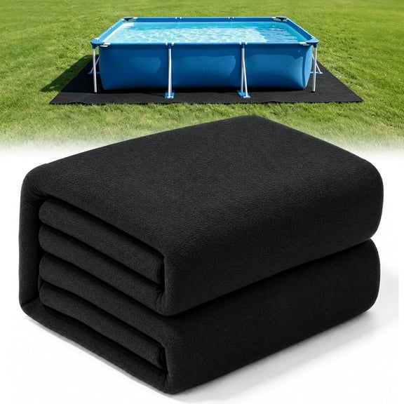12 x 24ft Rectangular Pool Liner Pad for Above Ground Pools, Heavy Duty Under Pool Mat, 300g/㎡ Pool Ground Pad Liner Protector, Prevents Punctures & Extends Liner Life