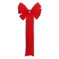 thumbnail image 1 of Northlight 6-Loop Velveteen Christmas Bow Decoration - 12" x 25" - Red, 1 of 4