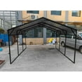thumbnail image 1 of 12 x 26 FT Metal Carport, Heavy Duty Carports Reinforced Frame and Steel Roof, All-Weather Shelter Canopy for Pickups, Boats, Cars, and Tractors, 1 of 2