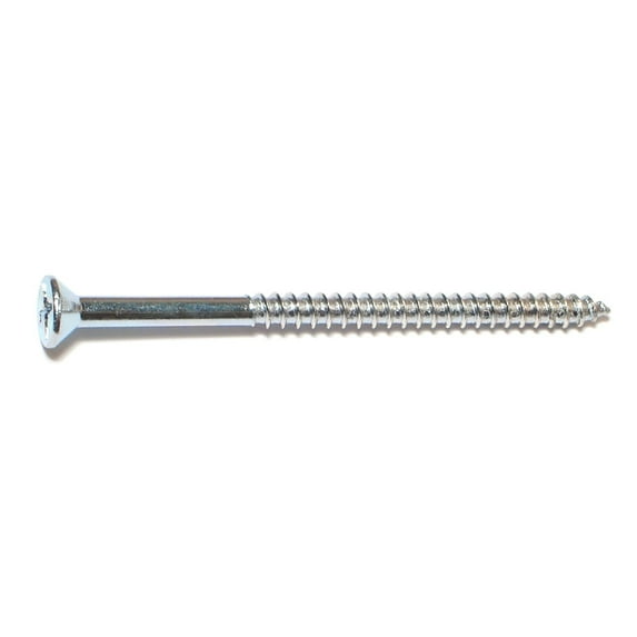 #12 x 3-1/2" Zinc Plated Steel Phillips Flat Head Wood Screws (15 pcs.)