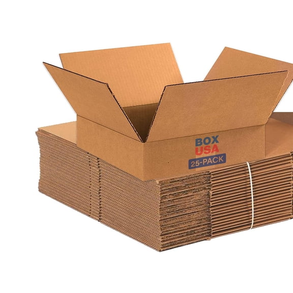 12 x 3 Corrugated Cardboard Boxes, Flat 12"L 12"W 3"H, Pack of 25 | Shipping, Packaging, Moving, Storage Box for Home or Business, Strong Wholesale Bulk Boxes