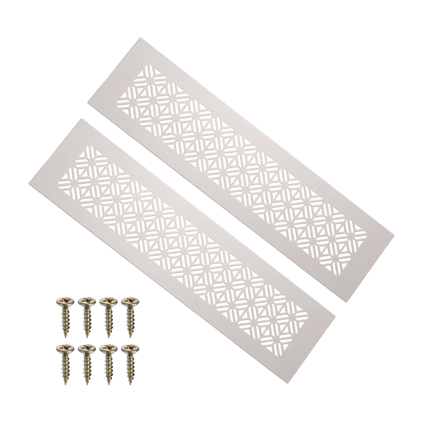 12 x 3 Inch Door Air Vent Cover, 2 Pack Heavy Duty Aluminum Grille Ventilation Cover Louvered with Mounting Screws for Cabinet Wardrobe Door, Cashmere Gray
