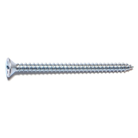 #12 x 3" Zinc Plated Steel Phillips Flat Head Sheet Metal Screws